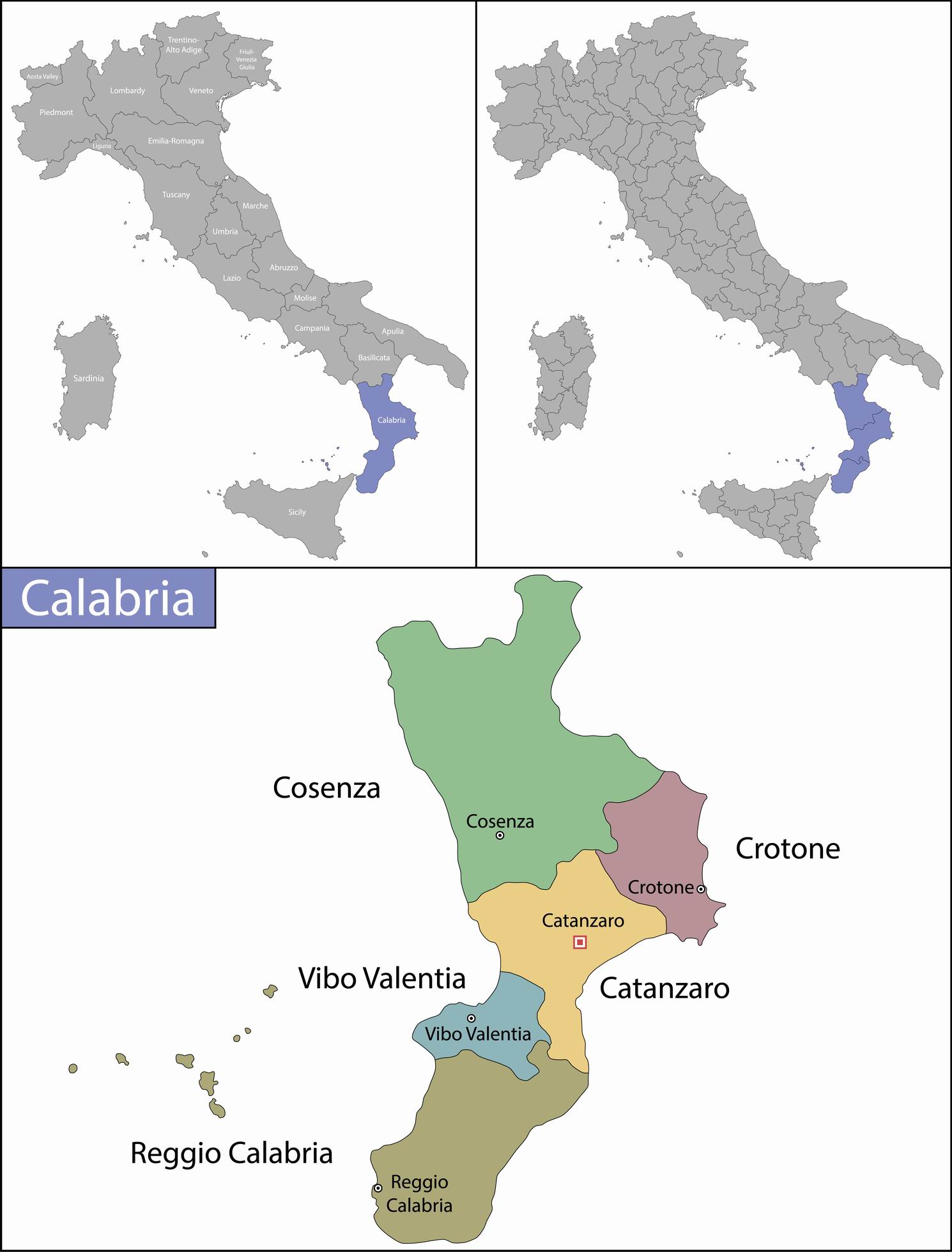 Calabria térképe