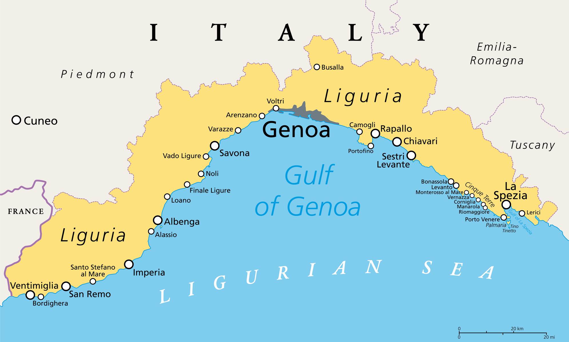 Liguria térkép