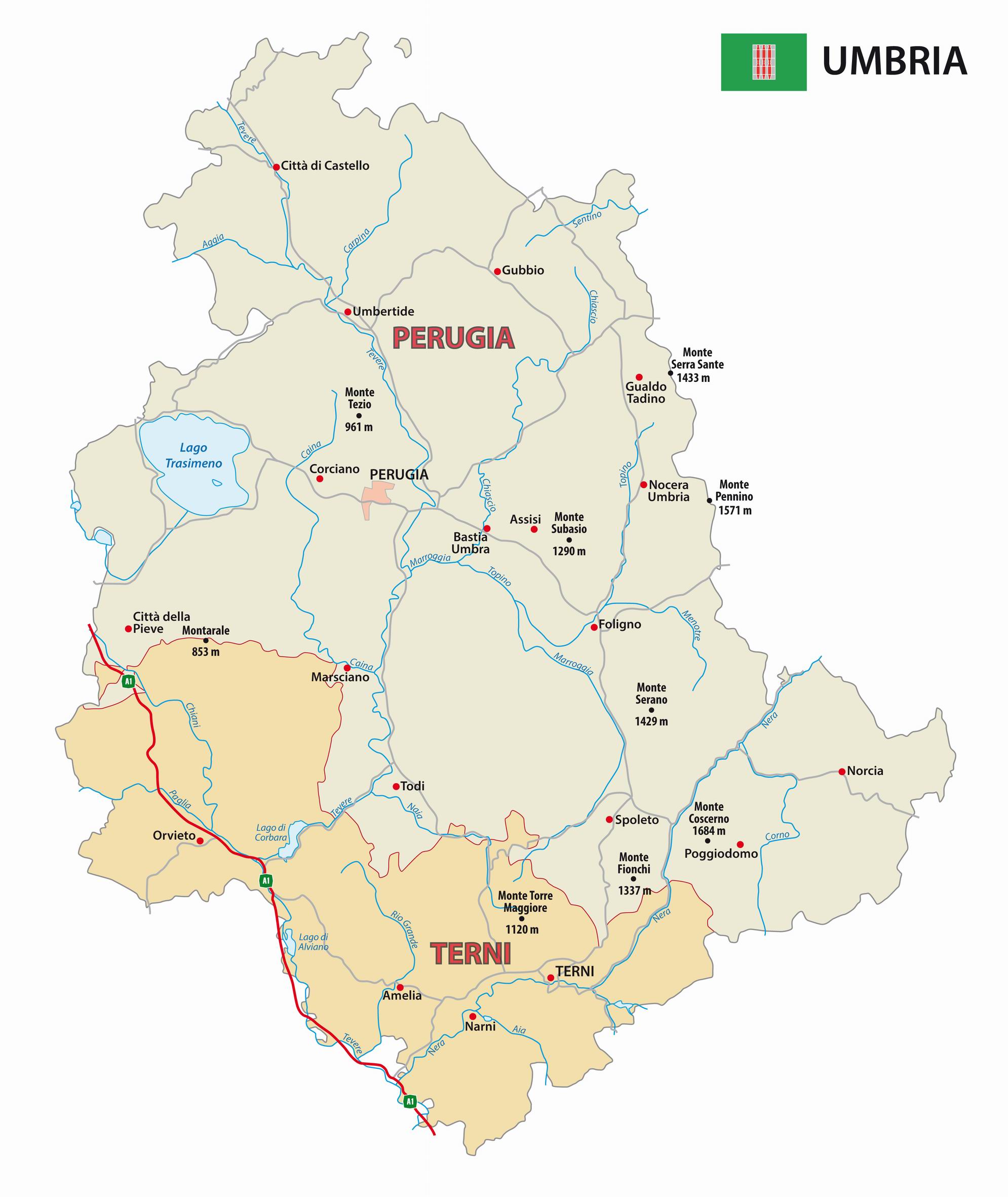 Umbria térképe