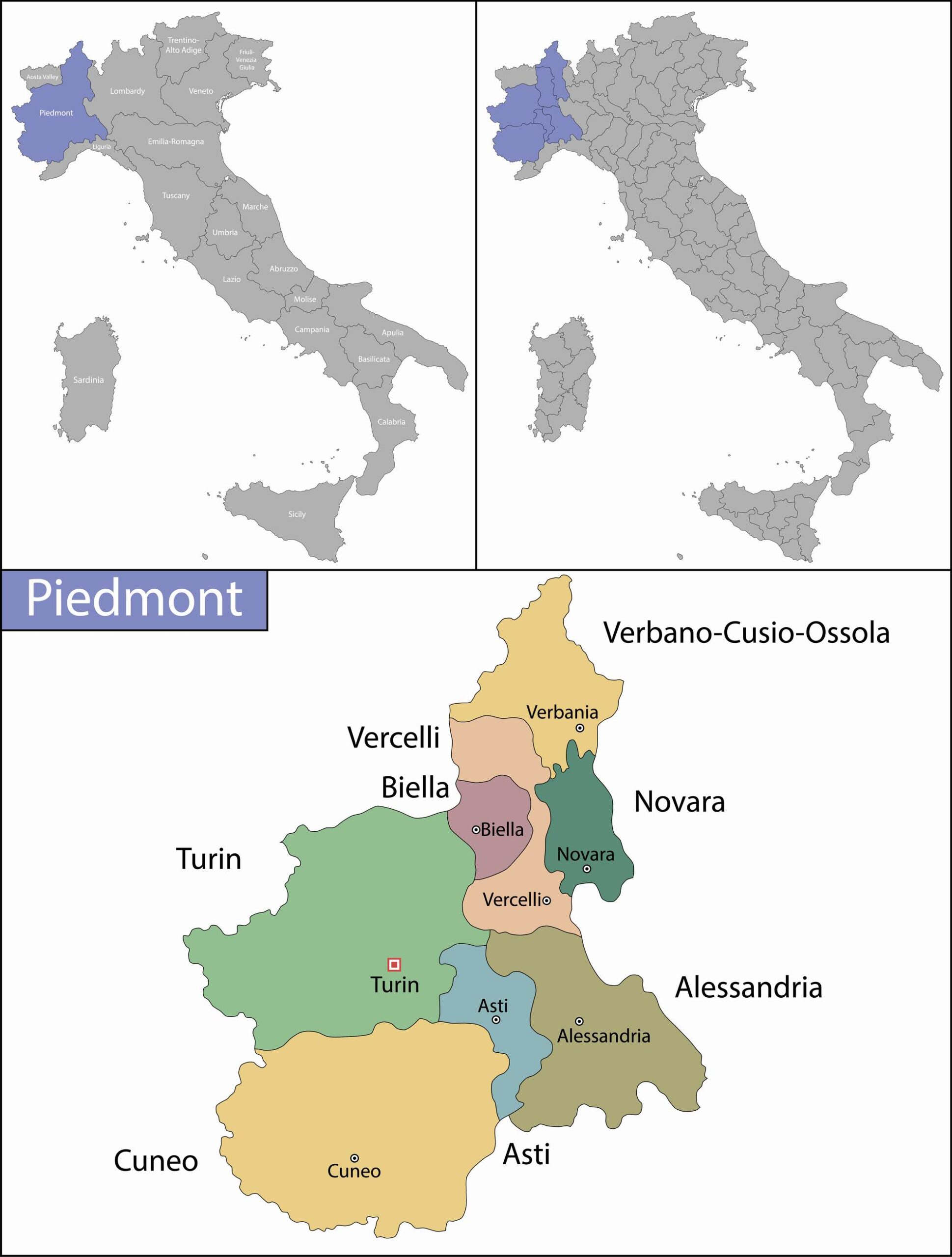 Piemont térkép